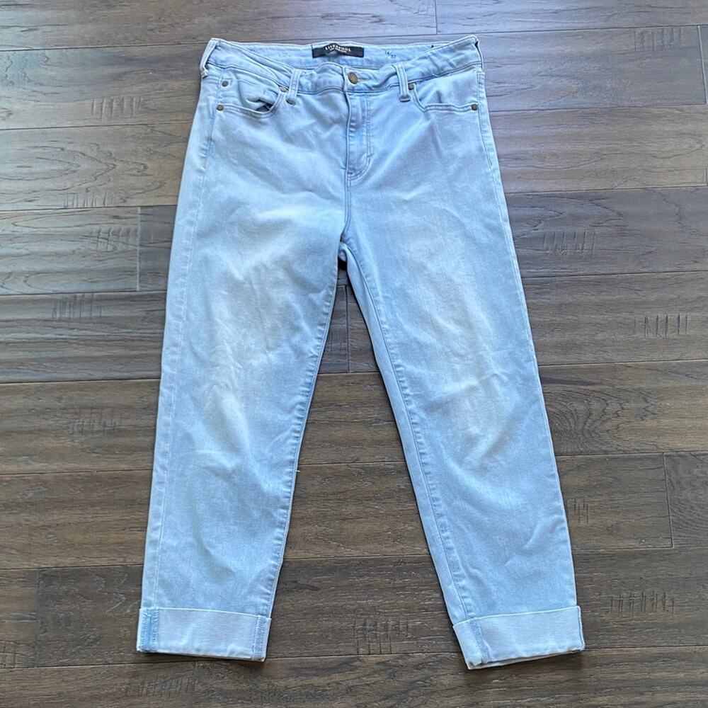 Liverpool Cuffed Ankle Jeans Womens Sz 14 Light Blue Essential